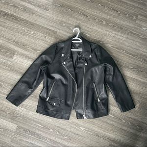 Plus size leather jacket